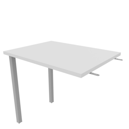 Quadrifoglio Table de rallonge Practika pour bureau avec piètement 4 pieds, largeur x profondeur 800 x 600 mm, plaque blanc