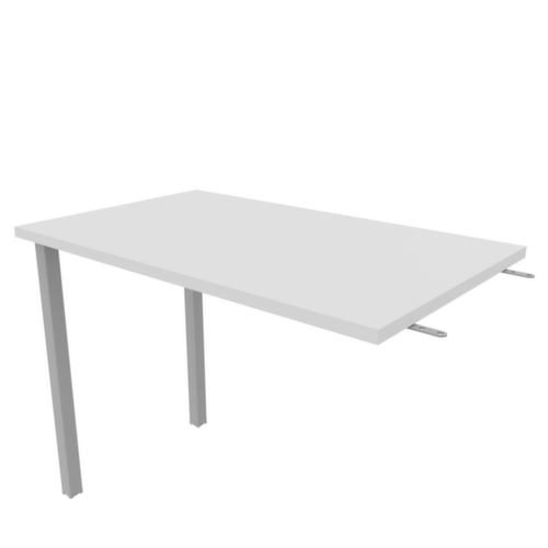 Quadrifoglio Table de rallonge Practika pour bureau avec piètement 4 pieds, largeur x profondeur 1000 x 600 mm, plaque blanc