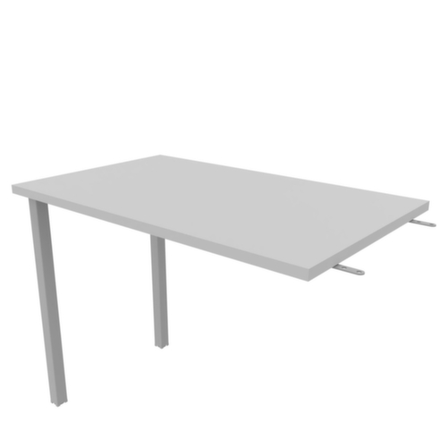 Quadrifoglio Table de rallonge Practika pour bureau avec piètement 4 pieds, largeur x profondeur 1000 x 600 mm, plaque gris
