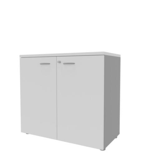 Quadrifoglio Armoire de bureau Practika, 2 hauteurs des classeurs, alu/blanc