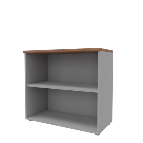 Quadrifoglio Rayonnage de bureau Practika, largeur 900 mm, 2 HC, aluminium/noyer