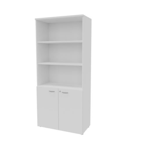 Quadrifoglio Armoire combinée Practika, 5 hauteurs des classeurs, blanc/blanc