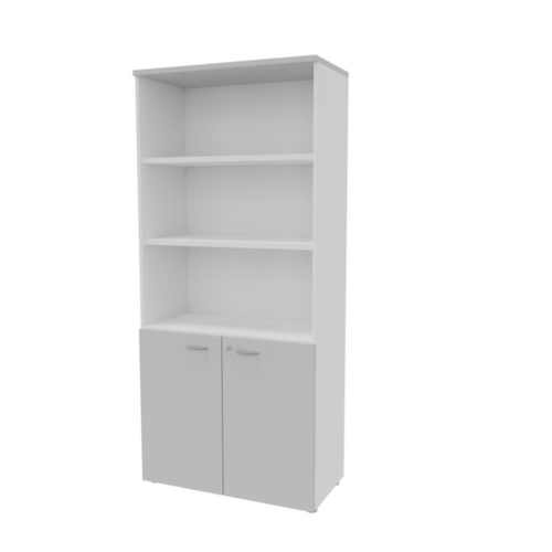 Quadrifoglio Armoire combinée Practika, 5 hauteurs des classeurs, blanc/gris