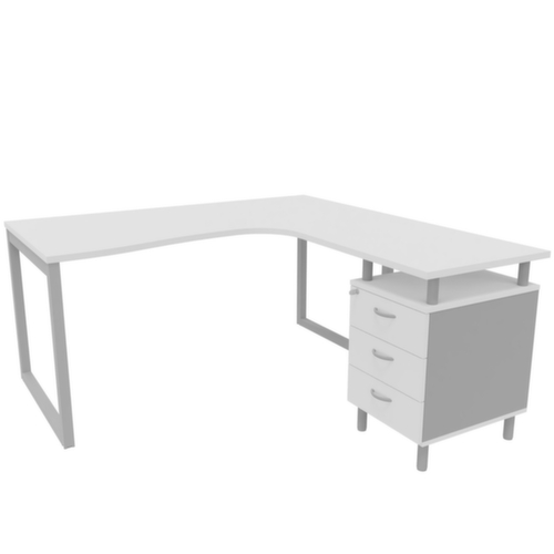 Quadrifoglio Ensemble de bureaux Practika avec 1 bureau, 1 caisson à poser