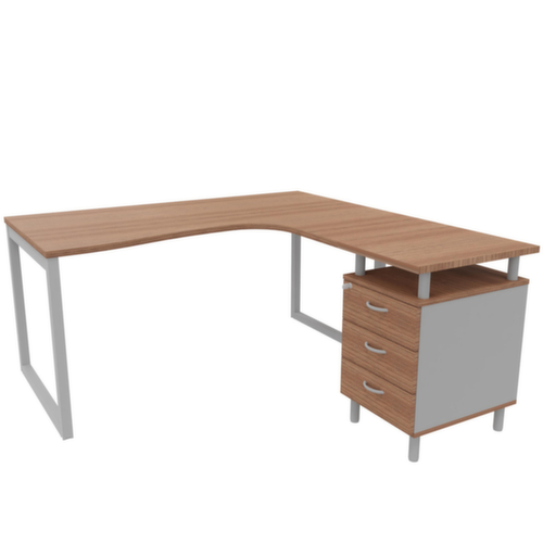 Quadrifoglio Ensemble de bureaux Practika avec 1 bureau, 1 caisson à poser