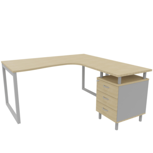Quadrifoglio Ensemble de bureaux Practika avec 1 bureau, 1 caisson à poser
