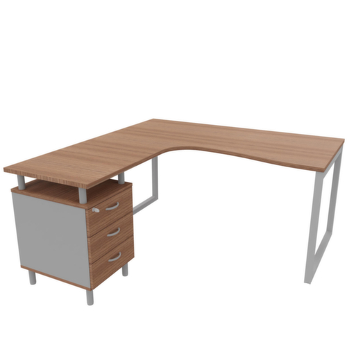 Quadrifoglio Ensemble de bureaux Practika avec 1 bureau, 1 caisson à poser