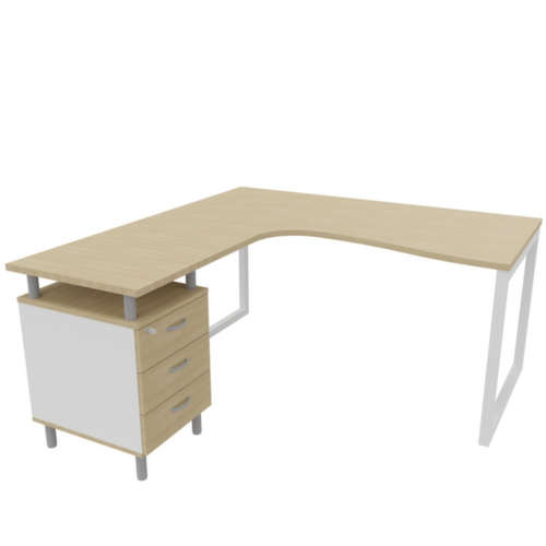 Quadrifoglio Ensemble de bureaux Practika avec 1 bureau, 1 caisson à poser