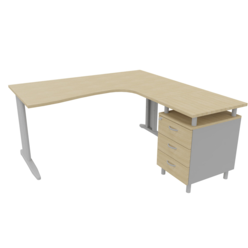 Quadrifoglio Ensemble de bureaux Practika avec 1 bureau, 1 caisson à poser