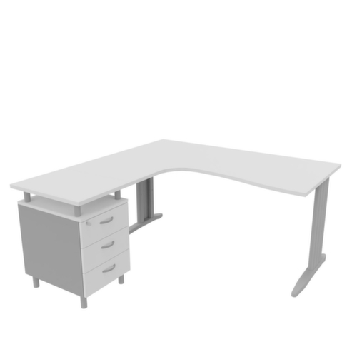 Quadrifoglio Ensemble de bureaux Practika avec 1 bureau, 1 caisson à poser