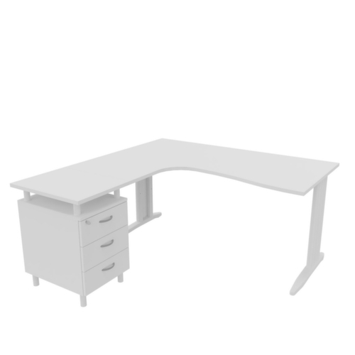 Quadrifoglio Ensemble de bureaux Practika avec 1 bureau, 1 caisson à poser