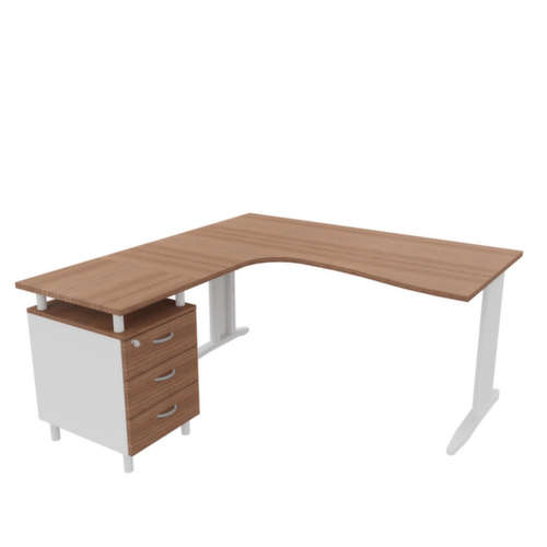 Quadrifoglio Ensemble de bureaux Practika avec 1 bureau, 1 caisson à poser