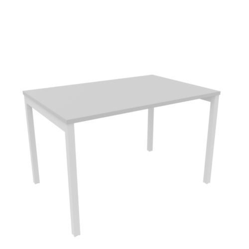 Quadrifoglio Bureau Practika avec piètement 4 pieds, largeur x profondeur 1200 x 800 mm, plaque gris