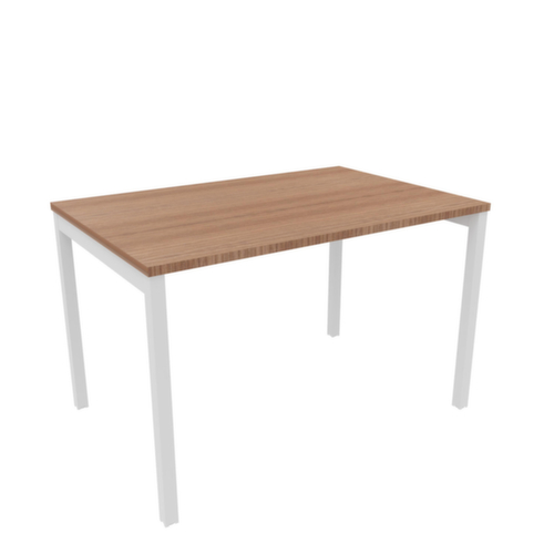 Quadrifoglio Bureau Practika avec piètement 4 pieds, largeur x profondeur 1200 x 800 mm, plaque noyer Canaletto