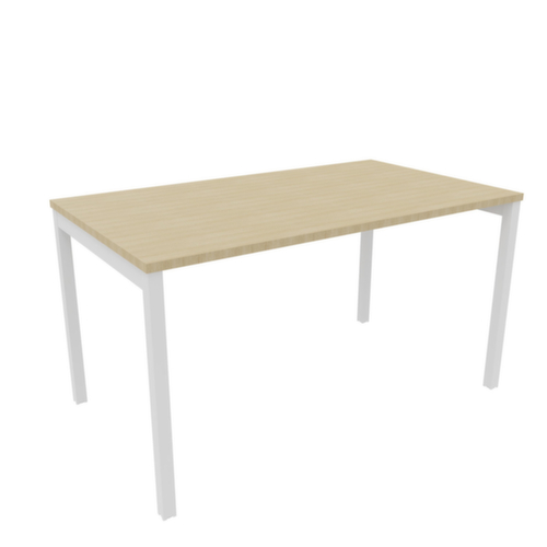 Quadrifoglio Bureau Practika avec piètement 4 pieds, largeur x profondeur 1400 x 800 mm, plaque chêne