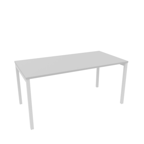 Quadrifoglio Bureau Practika avec piètement 4 pieds, largeur x profondeur 1600 x 800 mm, plaque gris