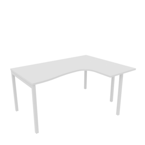 Quadrifoglio Bureau d'angle Practika, piètement 4 pieds, largeur 1600 mm, blanc/blanc