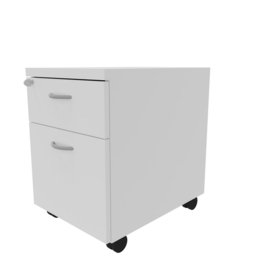 Quadrifoglio Conteneur à roulettes Practika avec tiroir HR, 1 tiroir(s), blanc/blanc