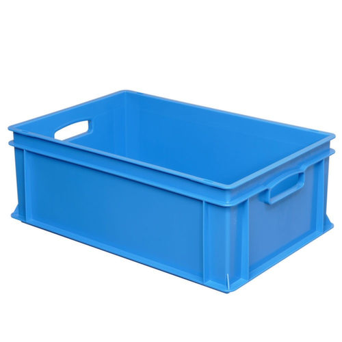 Conteneurs gerbables Euronorm Basic à fond nervuré renforcé, bleu, capacité 43 l