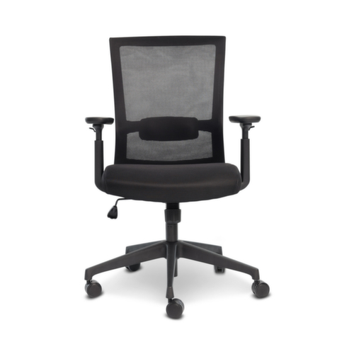 UDOBÄR Siège de bureau pivotant Iron avec mécanisme synchrone, dossier maille avec support, noir