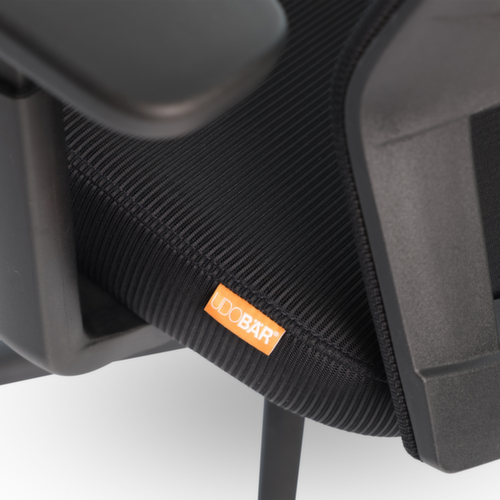 UDOBÄR Siège de bureau pivotant Iron avec mécanisme synchrone, dossier maille avec support, noir
