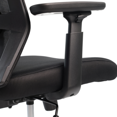 UDOBÄR Siège de bureau pivotant Iron avec mécanisme synchrone, dossier maille avec support, noir