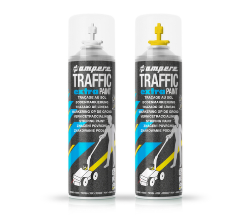 a.m.p.e.r.e. Kit de marquage au sol TRAFFIC PAINT® avec 12 bombes de peinture, jaune