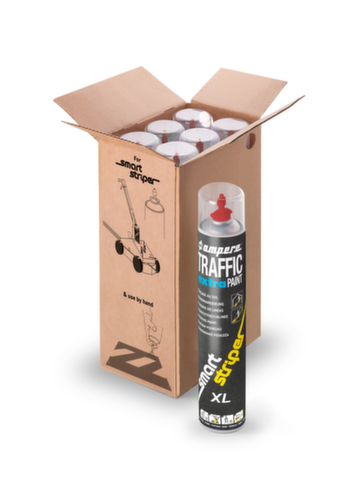 Kit de marquage au sol EXTRA PAINT XL® avec 6 bombes aérosols de 0,75 l, rouge