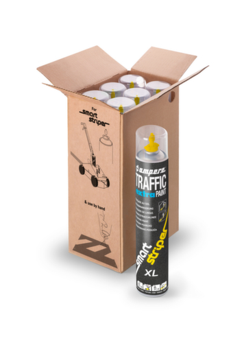 Kit de marquage au sol EXTRA PAINT XL® avec 6 bombes aérosols de 0,75 l, orange
