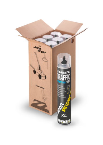 Kit de marquage au sol EXTRA PAINT XL® avec 6 bombes aérosols de 0,75 l, noir