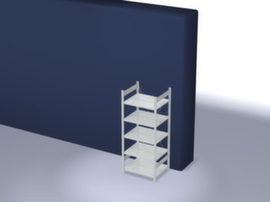 hofe Etagère à dossiers sans vis pour une utilisation des deux côtés, 5 tablettes, RAL7035 gris clair