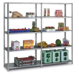 hofe Etagère en acier inoxydable, hauteur x largeur x profondeur 2000 x 1000 x 800 mm, 5 tablettes