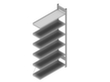 hofe Rayonnage sans boulons pour classeurs élément suivant, 6 tablettes, RAL9006 aluminium blanc