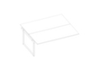 Quadrifoglio Table de rallonge Practika pour bureau Bench avec piètement à patins, largeur x profondeur 1800 x 1600 mm, plaque blanc