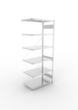 META Panneau d'extension pour le rayonnage sans CLIP vis, hauteur x largeur x profondeur 2500 x 1006 x 636 mm, 6 tablettes