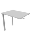 Quadrifoglio Table de rallonge Practika pour bureau avec piètement 4 pieds, largeur x profondeur 800 x 600 mm, plaque gris