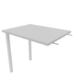 Quadrifoglio Table de rallonge Practika pour bureau avec piètement 4 pieds, largeur x profondeur 800 x 600 mm, plaque gris
