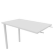 Quadrifoglio Table de rallonge Practika pour bureau avec piètement 4 pieds, largeur x profondeur 1000 x 600 mm, plaque blanc