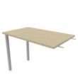 Quadrifoglio Table de rallonge Practika pour bureau avec piètement 4 pieds, largeur x profondeur 1000 x 600 mm, plaque chêne