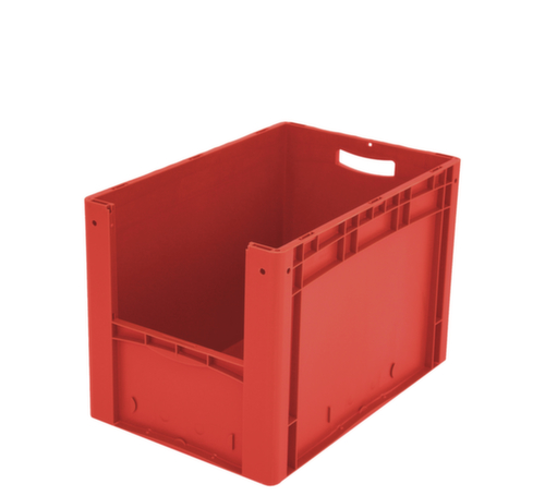 BITO Euronorm-Sichtlagerbehälter mit Eingrifföffnung, rot, HxLxB 420x600x400 mm