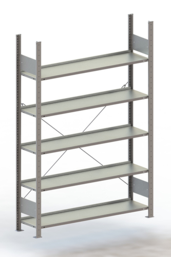 META Akten-Steckregal, 5 Böden, RAL7035 Lichtgrau