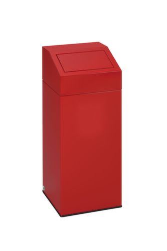 Wertstoffsammler inklusive Aufkleber, 76 l, RAL3000 Feuerrot, Deckel rot