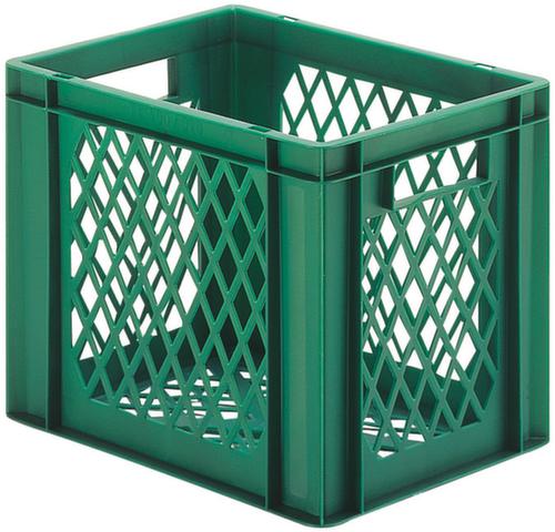 Euronorm-Stapelbehälter Wände + Boden durchbrochen, grün, Inhalt 61 l