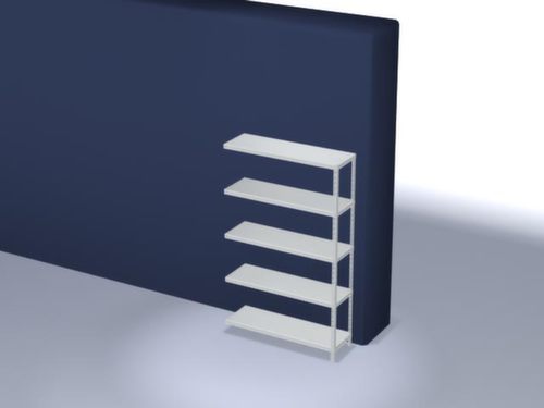 hofe Schraubregal Anbaufeld, 5 Böden, RAL7035 Lichtgrau