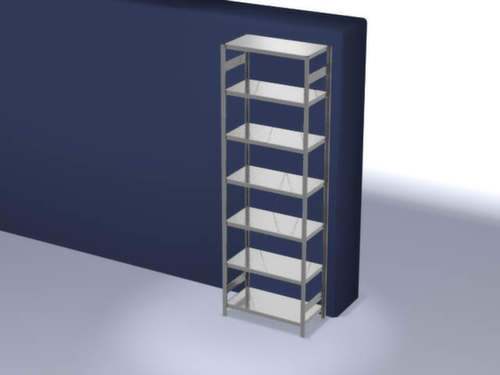 hofe Traversenregal in Standard Bauart, Höhe x Breite x Tiefe 3000 x 1060 x 535 mm, 7 Böden
