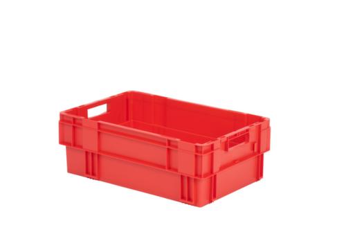Euronorm-DrehstapelbehÀlter mit Rippenboden, rot, Inhalt 38 l