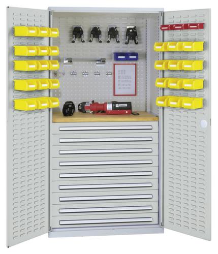 Kappes Schlitzplattenschrank RasterPlan® mit Werkbankplatte, 9 Schublade(n)