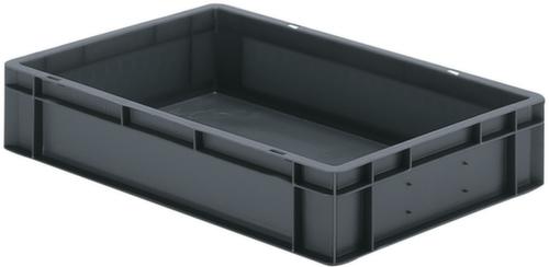 Euronorm-Stapelbehälter Wände + Boden geschlossen, grau, Inhalt 22 l
