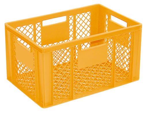 Euronorm-StapelbehÀlter Basic mit verstÀrktem Rippenboden, gelb, Inhalt 63 l