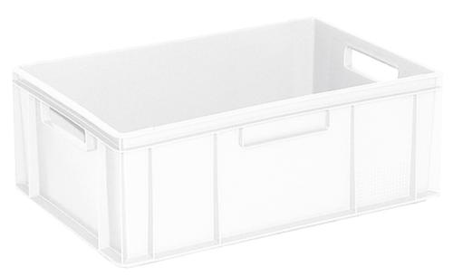 Euronorm-Stapelbehälter Basic mit verstärktem Rippenboden, weiß, Inhalt 43 l